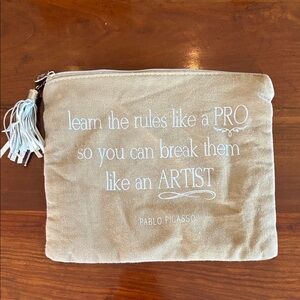 Beige Canvas Artist Pouch